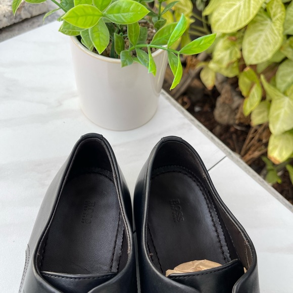 HUGO BOSS Highline Derby Oxford Dress Shoes BLACK LEATHER SIZE 8.5 - Picture 4 of 15